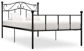 284523 vidaXL Cadru de pat, negru, 90 x 200 cm, metal