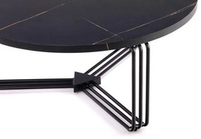 Masuta cafea Antica marble negru – H36 cm