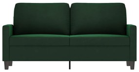 Canapea cu 2 locuri, verde inchis, 140 cm, catifea