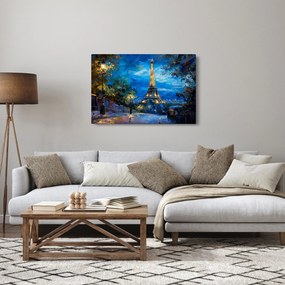 Tablou - Pictură în ulei a Turnului Eiffel (90x60 cm)
