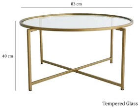 Măsuță de cafea GOLD SUN 40x83 cm aurie