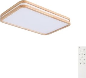 Brilagi - Corp de iluminat LED reglabil MOLINA SQUARE LED/54W/230V stejar 60x40 cm + telecomandă