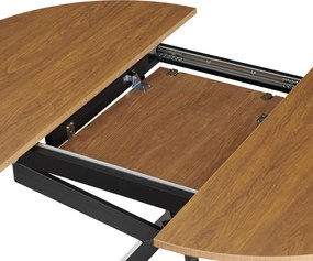 Masă extensibilă de dining, stejar deschis/neagră, 100x100-140x75 cm, ABERO TIP 1