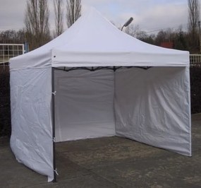 Cort de grădină foarfecă DELUXE+pereți laterali - 3x3m alb