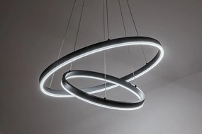 Lustra LED cu telecomanda cu 2 inele metal negru Isaure