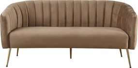 Canapea de design cu 3 locuri, ţesătură Velvet maro/gold crom-auriu, BAGY