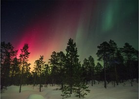 Tablou pe sticlă cu Northern Lights (70x50 cm)