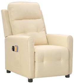 3098922 vidaXL Fotoliu de masaj electric rabatabil, crem, textil