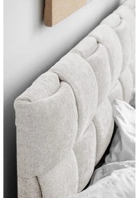 Pat matrimonial crem tapițat cu somieră 160x200 cm Eve – Miuform