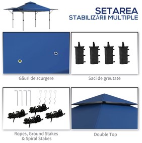Outsunny Foisor Pliabil 5x3(m) Extindere Marchize Duble Cort Petrecere Ușor de Instalat | Aosom Romania