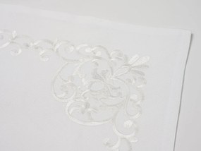 Husa de perna decorativa FLOWERING MEADOW 40x40 cm, alba