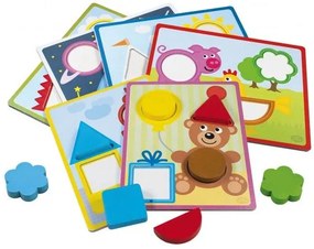 Inserție din lemn joc Teddies - Forme și culori