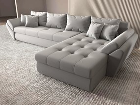 Colțar extensibil dumonde cu ladă de depozitare si sezut confortabil din spuma high-density, Loana XL Royal Antracit II 335x185 cm