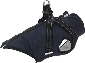 vidaXL Haină câini cu ham impermeabilă reflectorizantă, bleumarin, L28