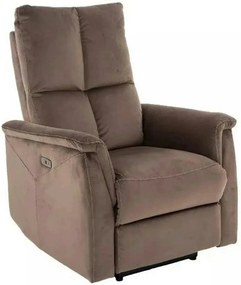 Fotoliu recliner NEPTUN, cappuccino, stofa catifelata/metal, 76x94/160