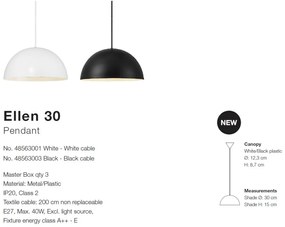 Pendul scandinav design nordic Ellen 30 negru 48563003 NL