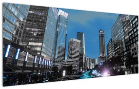Tablou cu oraș nocturn (120x50 cm)
