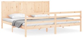 3194521 vidaXL Cadru de pat cu tăblie Super King Size, lemn masiv