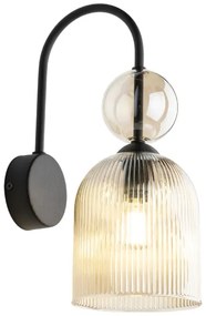 Aplica de perete SOPHIA, 1xE14/10W/230V, negru/bej fumuriu