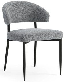 MAZZONI EXPORT IRIS Gri (material Monza 120) - SCAUN MODERN TAPIȚAT BOUCLÉ PENTRU SALON/SUFRAGERIE LOFT