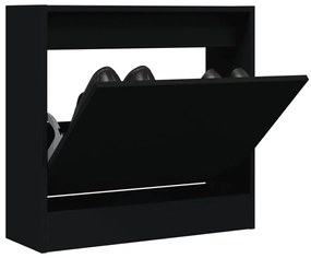 vidaXL Pantofar, negru, 60x21x57 cm, lemn compozit