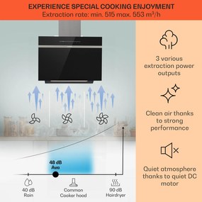 Klarstein Ava 60 Smart, hota, 60cm, montata pe perete, WiFi, A++, 515 m³/h, ecran tactil