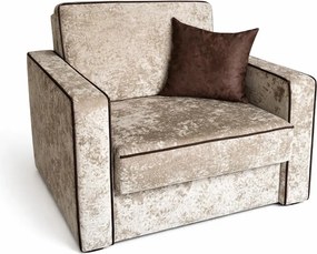 Fotoliu SAMY NEXT extensibil, cu lada de depozitare, stofa plusata bej , cadru metalic ,103x100x92 Catifea plusata, Bej