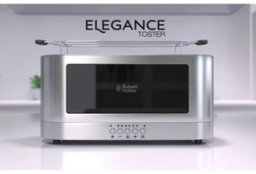 Russell Hobbs Elegance Toaster 23380-56, 1420W, 2 fileuri, 6 grade, Lift & Look, Inox/negrit