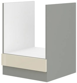 Dulap inferior de bucătărie pentru cuptor Kelyn 60 D GAZ BB (crem lucios + gri). 1032746