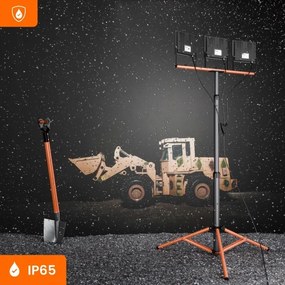 Proiector LED cu stativ 3xLED/100W/230V 4500K IP65 negru/portocaliu