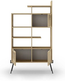 Bibliotecă în culoare naturală cu aspect de lemn de stejar 95x170 cm Ecrin – Marckeric