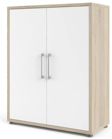 Dulap Modulo 89 x 40 x 113 cm, uși din lemn, stejar sonoma / alb