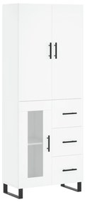 3195979 vidaXL Dulap înalt, alb, 69,5x34x180 cm, lemn compozit