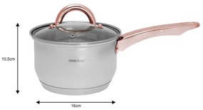Set oale si tigai Kinghoff KH 1765, 12 h, Inductie, Inox / Golden rose