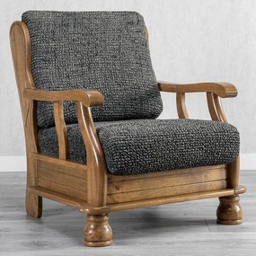 Gaico Huse bielastice VITTORIA gri fotoliu cu manere de lemn (l. 40 - 70 cm)