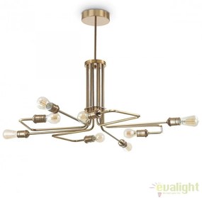 Lustra suspendata cu 8 brate, finisaj alama antic, TRIUMPH SP8 OTTONE