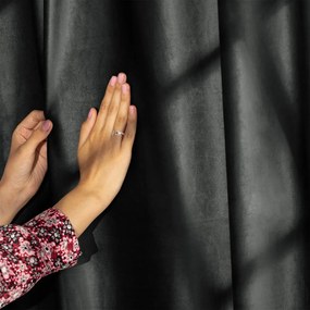 Draperie gri dimout (semi-opacă) din catifea 140x270 cm – Restilo