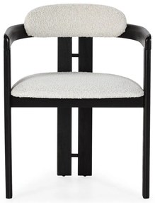 Set de scaune de sufragerie alb/negru cu cotiere 2 buc. tapițat Eiden – MOME