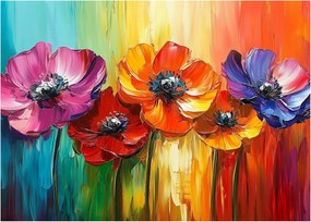 Tablou - Cinci flori colorate (70x50 cm)