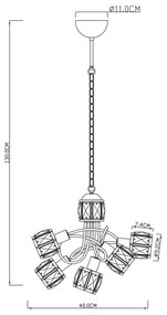 Globo 54356-5H - Candelabru LED KRIS 5xE14/40W/230V + LED/5W pe șir