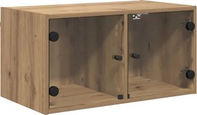 vidaXL Dulapuri de perete 2 pcs Stejar Artizanal 68 x 37 x 35 cm