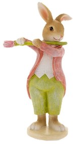 Figurina Bunny playing flute 8 cm x 5 cm x 16 cm