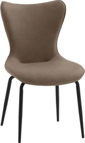SET 4 Scaune Vespa, structura metalica, imitatie piele intoarsa - NEGRU - MARO - IMITATIE PIELE INTOARSA