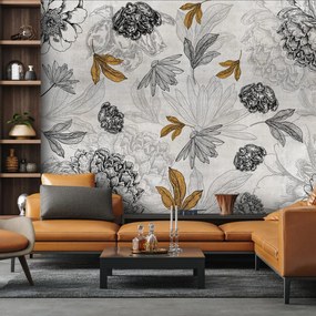 Fototapet - Flori în beton (147x102 cm)