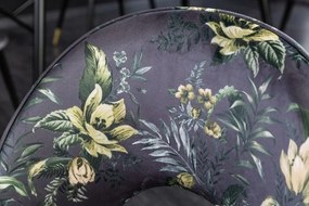 Set de 2 scaune moderne tapitate cu model floral Boutique gri