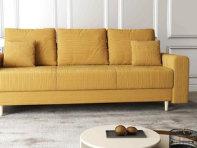 Canapea extensibilă dumonde cu ladă de depozitare si sezut confortabil din spuma high-density, Kronos Zoom Mustar 210x100 cm