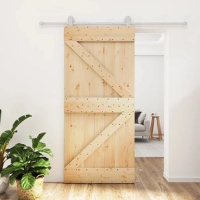 vidaXL Ușă glisantă cu set de feronerie 95x210 cm, lemn masiv de pin
