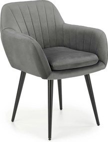 Scaun K429, gri, stofa catifelata/metal, 58x53x80 cm