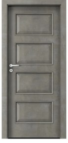 Usa Interior din MDF Porta Laminate CPL Model 5.1 (Culoare: Gri, Toc: Reglabil 10 cm, Maner: Patrat argintiu crom, Dimensiune: 80 cm)