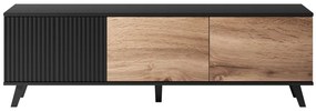 Comoda TV Random RTV1 stejar wotan/negru - L150 x A40 x h47 cm